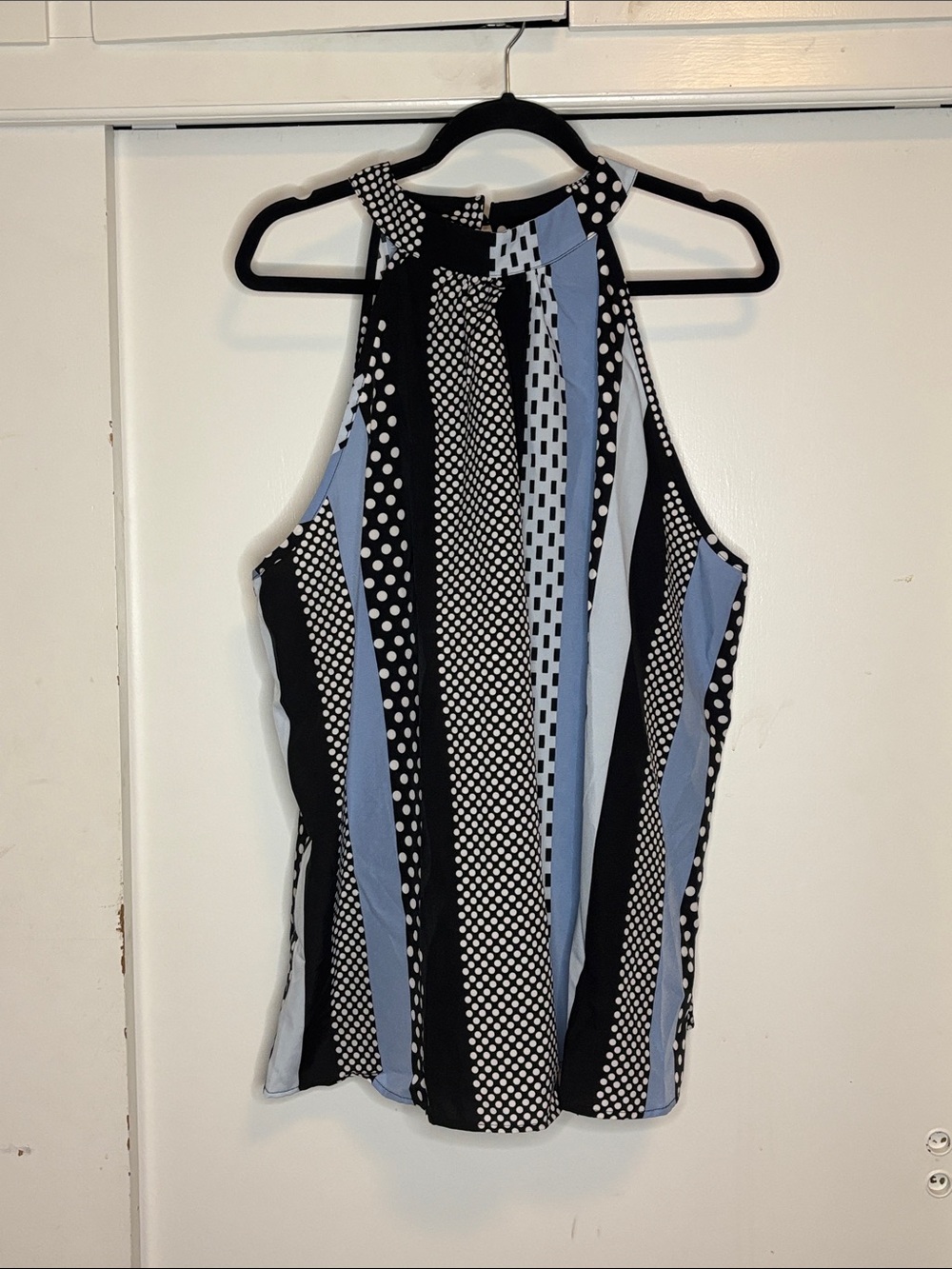 SHEIN Black and Light Blue Halter Neck Camisole
